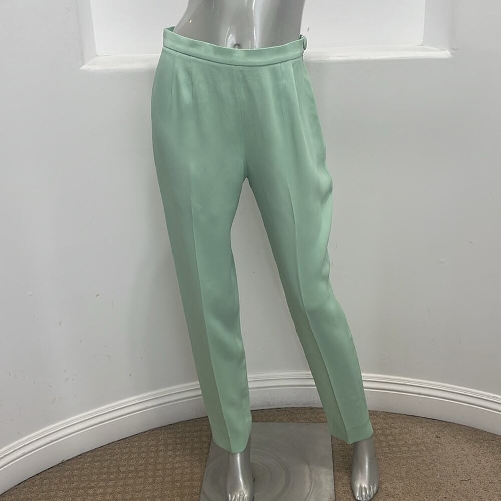 Cheap And Chic By Moschino Women High Waist Slim Leg Ankle Pants Green Size 8 - Picture 11 of 11